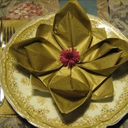 Serviette/Napkin Folding, Marie's Lily Pad Variation, Lotus recipe