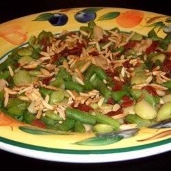 Mixed Beans With Bacon and Almonds recipe