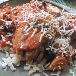 Chicken Stewed With Olives and Onions recipe