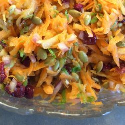 Carrot-Apple Slaw With Cranberries and Pumpkin Seeds recipe