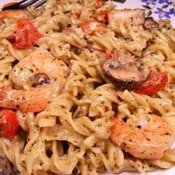 Shrimp With Pesto Cream recipe