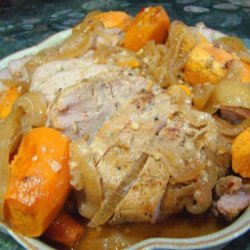 Crock Pot Garlic Pork With Sweet Potatoes recipe