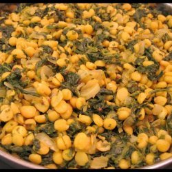 Chana Dal (Yellow Lentils) With Spinach recipe