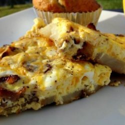 Sausage, Potato and Cheese Omelet recipe