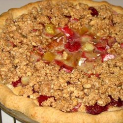 Rhubarb Raspberry Custard Pie recipe
