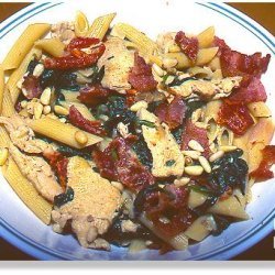 Pasta With Chicken, Spinach, Pine Nuts, Bacon And recipe