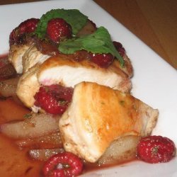 Low Fat Chicken Medallions With Cinnamon Raspberry  Pear Sauce recipe