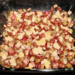 Rhubarb Cherry Dessert With Cookie Crust recipe