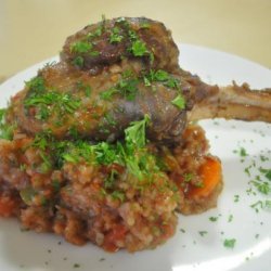 Roasted Lamb Shanks With Red Wine,tomato & Garlic Risotto recipe