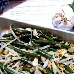 Parmesan-Garlic Butter Green Beans With Almonds recipe
