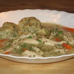 Crock Pot Chicken Stew With Cheddar Cornmeal Dumplings recipe