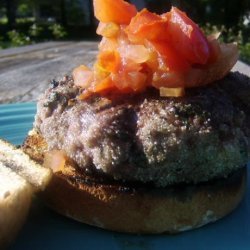 Aussie Lamb Burgers With Goat Cheese and Tomato Relish recipe