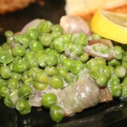 Decadent,   Peas With Baby Onions and Cream recipe