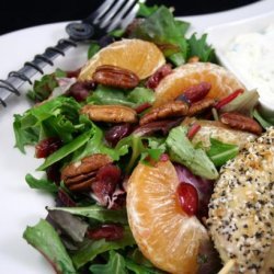 Mixed Green Salad With Oranges, Dried Cranberries and Pecans recipe