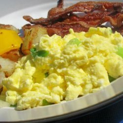 Green & White Scrambled Eggs - or Scrambled Eggs With Cream recipe