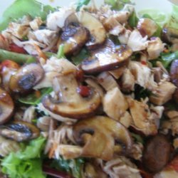 Mushroom and Shredded Chicken Salad recipe