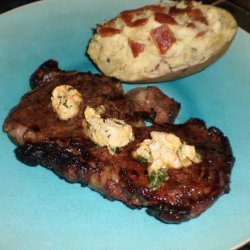 Steaks With Basil Blue Cheese Butter recipe