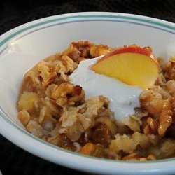 Old-Fashioned Oatmeal With Apples, Raisins and Honey-Toasted Wal recipe