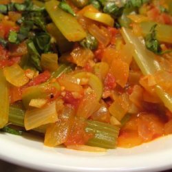 Celery With Tomatoes, Olives and Capers recipe