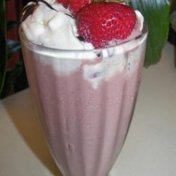 Chocolate Banana Strawberry Milk Shake recipe