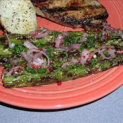 Grilled Asparagus With Peppercorn Vinaigrette recipe