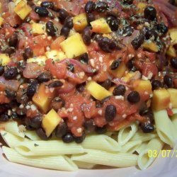 Penne Pasta With Black Beans and Mango recipe