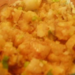 Cheesy Onion Potatoes recipe