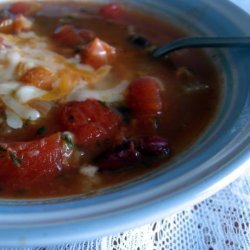 Cheesy  Topped Bean Soup recipe
