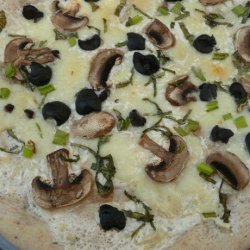 Creamy Garlic Cheese Pizza With Fresh Basil recipe