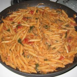 Creamy Spinach and Mushroom Penne Pasta recipe