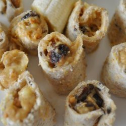 Peanut Butter, Banana and Sultanas Sandwiches or Pinwheel Style recipe