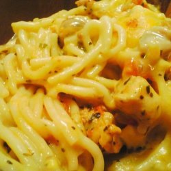 Nimz's Creamy Chicken Spaghetti (Lite-Bleu) recipe