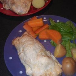 Greek Chicken and Feta  Phyllo Bundles recipe