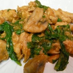 Thai-Inspired Coconut Chicken With Spinach and Mushrooms recipe