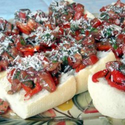 Bruschetta With Roasted Red Peppers  Yummy! recipe