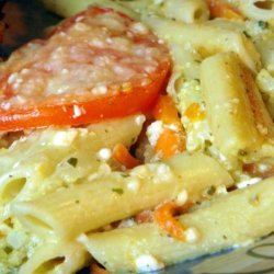 Pasta Gratin With Pesto and Veggies recipe