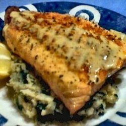 Salmon with Mustardy Celeriac Mash recipe