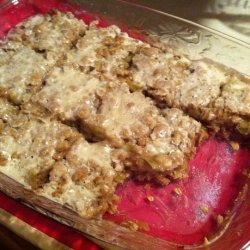 Rhubarb Streusel Bars With Ginger Icing recipe