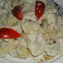 Tortellini With Creamy Roasted Garlic Sauce recipe