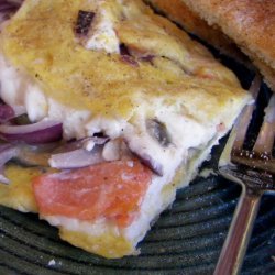 Smoked Salmon Omelet With Red Onions and Capers recipe