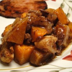 Honey Roasted Butternut Squash With Apples & Pecans recipe