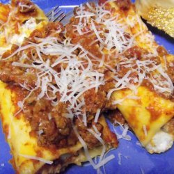 Baked Manicotti With Pepperoni Meat Sauce recipe