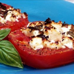 Tomatoes Broiled with Goat Cheese and Basil recipe