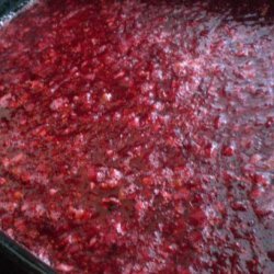 Cranberry Salad in Raspberry Jello with Cream Cheese Topping recipe