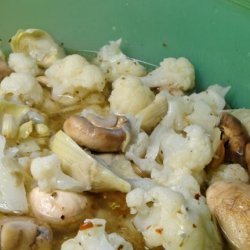 Marinated Mushrooms, Artichoke Hearts, and Cauliflower Salad recipe