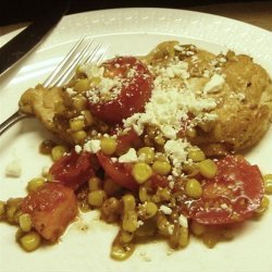 Greek Chicken With Warm Tomato-Corn Salad recipe