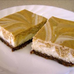 Marbled Pumpkin Cheesecake Bars With a Gingersnap Crust recipe