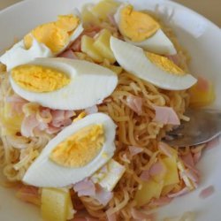 2-Minute Noodles for Two With Ham & Cheese recipe