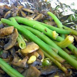 Baked Green Beans With Mushrooms & Pine Nuts recipe