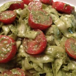 (Raw) Angel-Hair Zucchini  pasta  With Fresh Pesto recipe